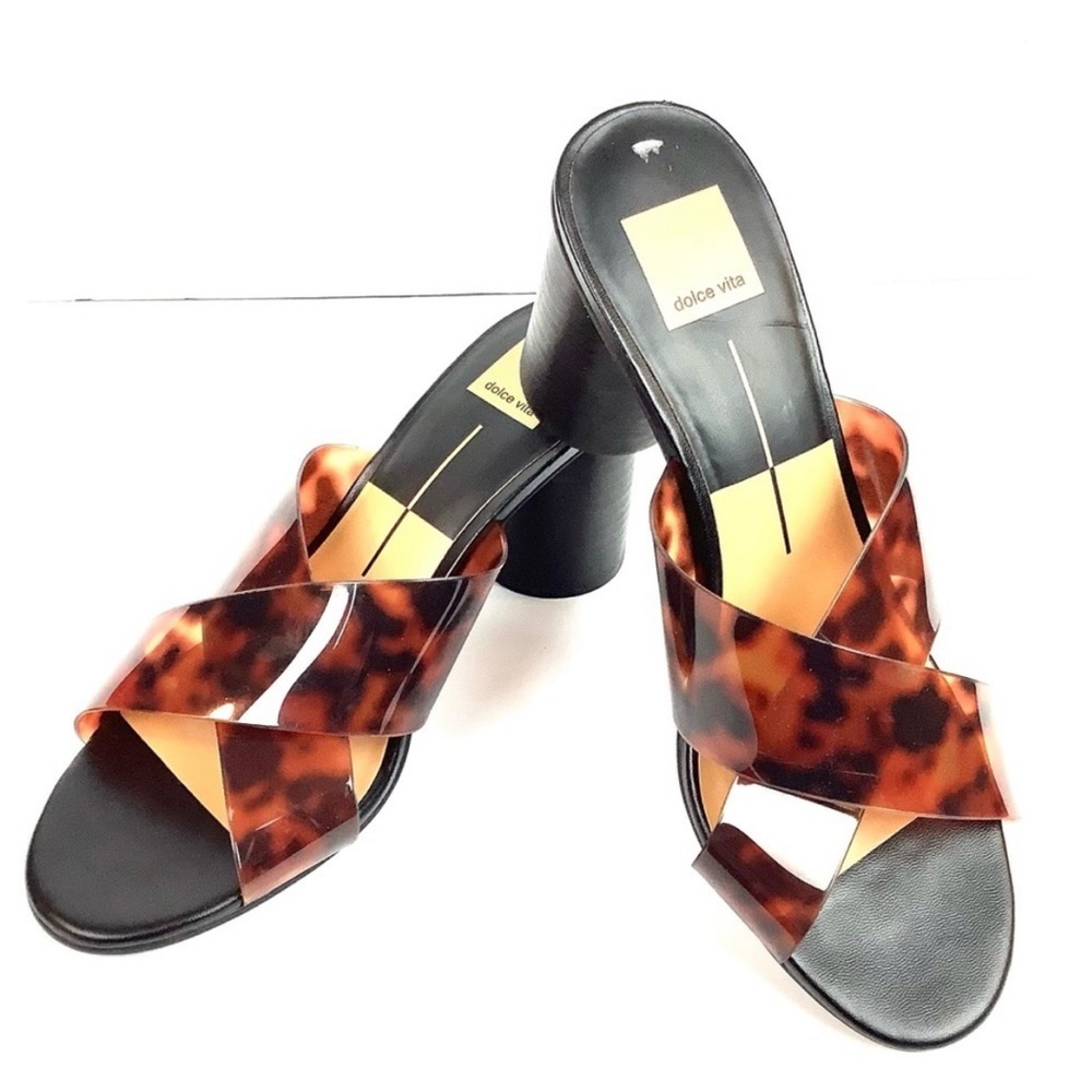 DOLCE VITA FAUX TORTOISESHELL SANDALS